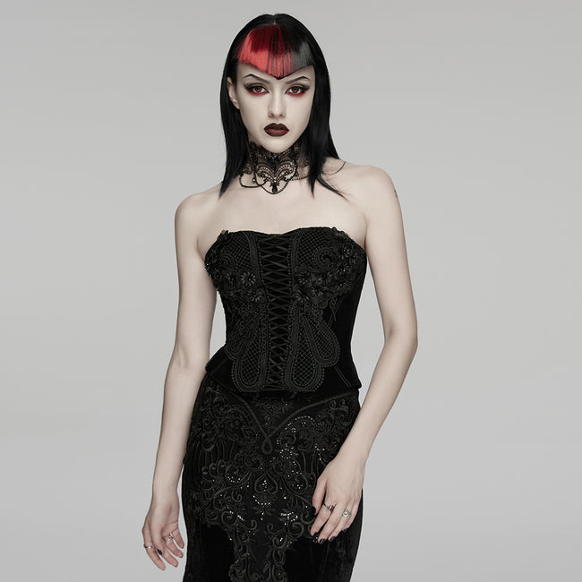 Goth embroidered corset