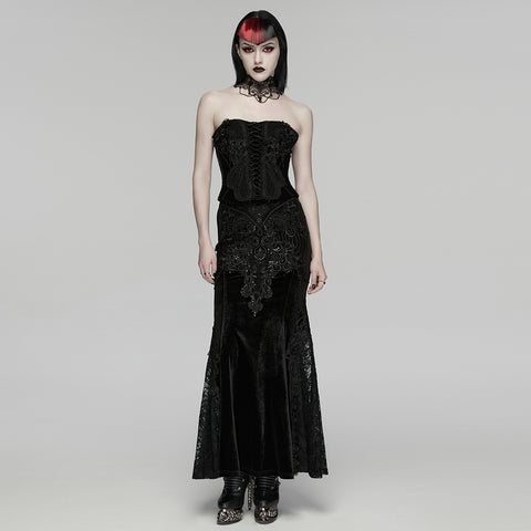 Goth embroidered corset