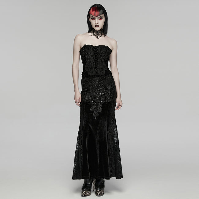 Goth embroidered corset