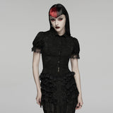 Goth short sleeve lace shirt