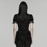 Goth short sleeve lace shirt