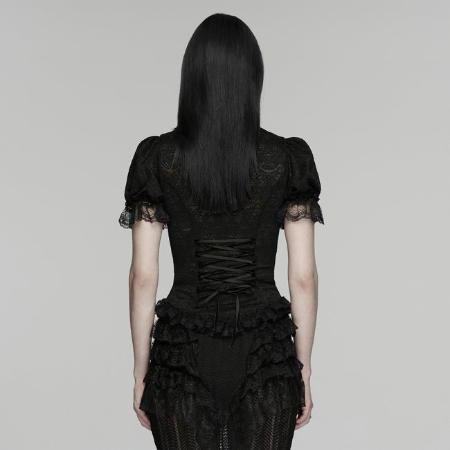 Goth short sleeve lace shirt