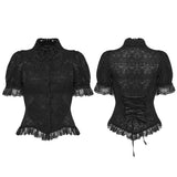 Goth short sleeve lace shirt