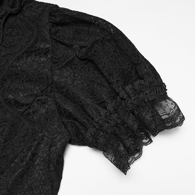 Goth short sleeve lace shirt