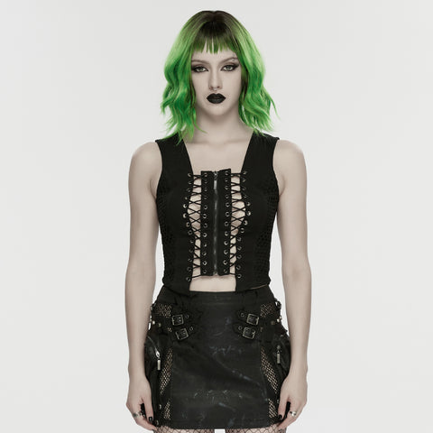 Punk hollow split vest