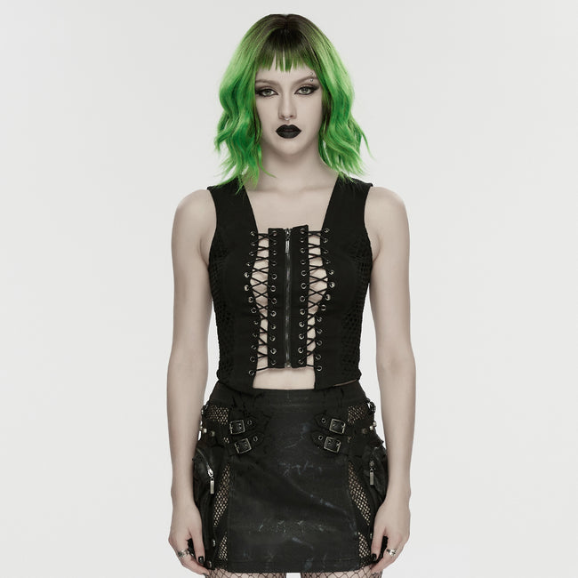 Punk hollow split vest