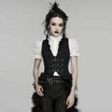 Goth ruffle drawstring vest