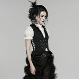 Goth ruffle drawstring vest
