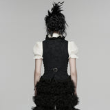 Goth ruffle drawstring vest