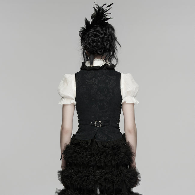 Goth ruffle drawstring vest