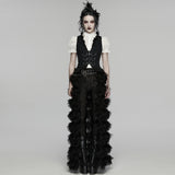 Goth ruffle drawstring vest