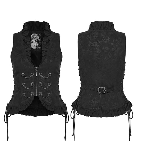 Goth ruffle drawstring vest