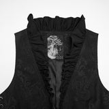 Goth ruffle drawstring vest