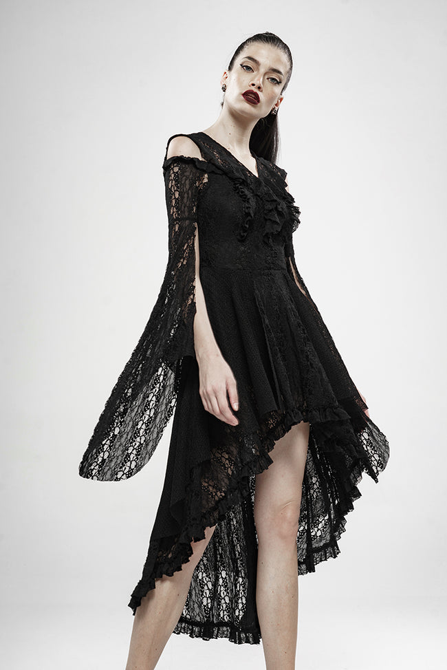 Wilderness Witch Lace Irregular Dress Punkravestore Wilderness Witch Lace Irregular Dress Punkravestore