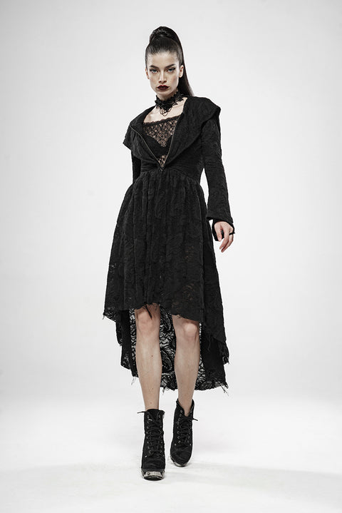 Dark Witch Mid-length Cardigan with Hood