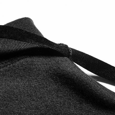 Adjustable Drawstring Hollow Out Tight Women Bottoming Gothic Shirt