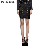 Delicate Uniform Military Warrior Wrapped Half Punk Skirt