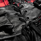 A Type Splicing Braces Fluffy Cute Plaid Punk Dress