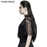 Gorgeous Floral Pattern Sleeveless Light Lace Gothic T-Shirt