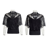 Gorgeous Floral Pattern Sleeveless Light Lace Gothic T-Shirt