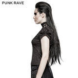Swallow Tail Jacquard Short Sleeve Lace Gothic T-shirts