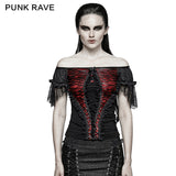 3 Colors Wide Boat Neck Elegant Party Latin Gothic T-shirts