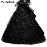 Party Elastic High Waist Flowers Mesh Prom Gothic Skirt