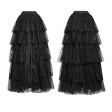 Party Elastic High Waist Flowers Mesh Prom Gothic Skirt