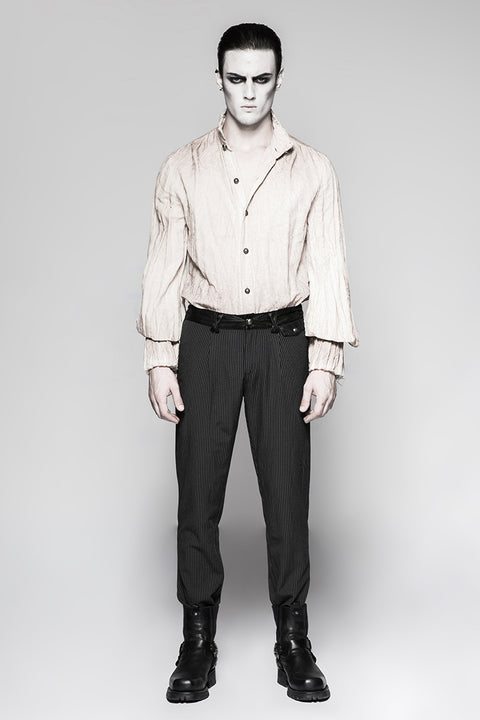 Pinstripe Simple Fitness Chino Punk Pants