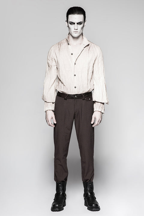 Pinstripe Simple Fitness Chino Punk Pants