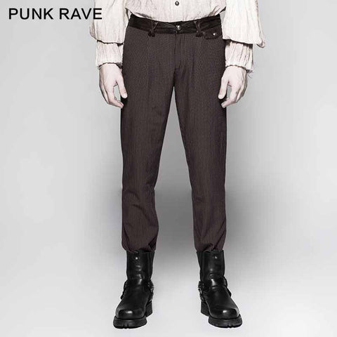 Pinstripe Simple Fitness Chino Punk Pants