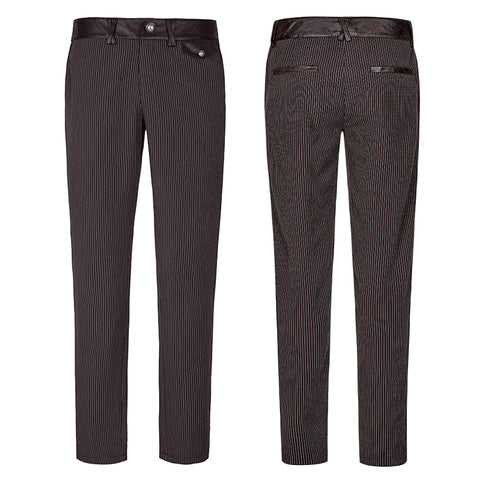 Pinstripe Simple Fitness Chino Punk Pants