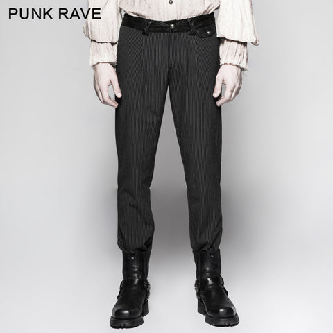 Pinstripe Simple Fitness Chino Punk Pants