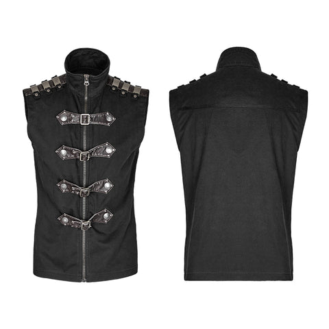 Armour Commandant Mens Punk Vest With Unique Decoration
