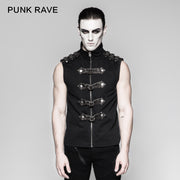 Armour Commandant Mens Punk Vest With Unique Decoration