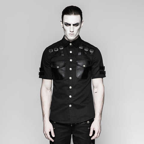 Handsome Military Short Sleeve Punk Shirts