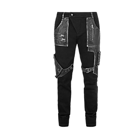 Stock Items Black Punk Pants For Men