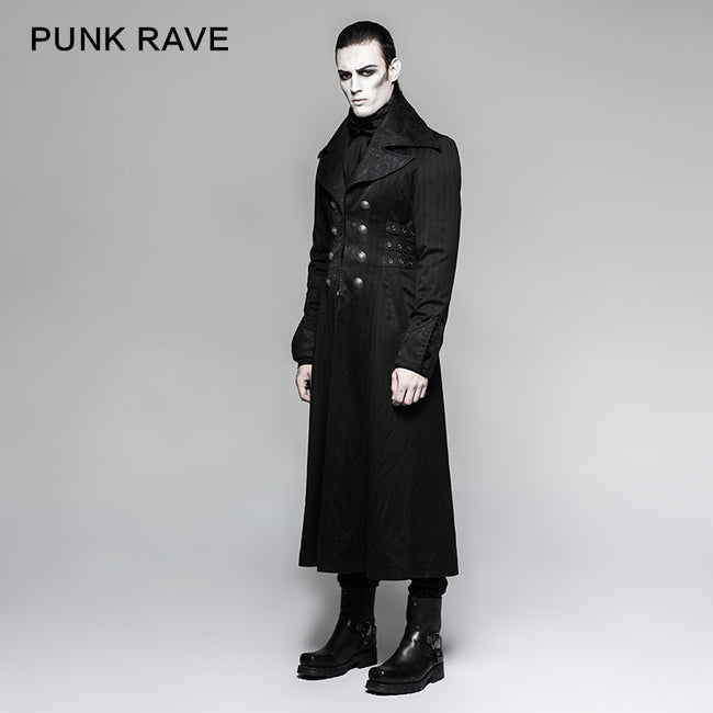 Branded Classical Extra Long Men Striped Punk Coat