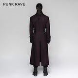 Branded Classical Extra Long Men Striped Punk Coat