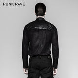 Heavy Metal Texture Shoulder Leather Coating Punk Shirts