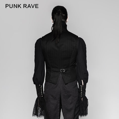 New Stylish Lock Buttons Men Striped Punk Vest