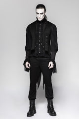 New Stylish Lock Buttons Men Striped Punk Vest