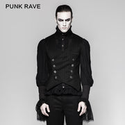 New Stylish Lock Buttons Men Striped Punk Vest