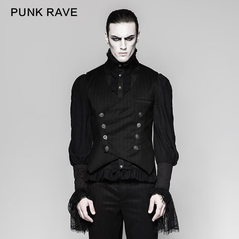 New Stylish Lock Buttons Men Striped Punk Vest