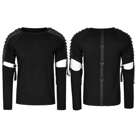 European Style Detachable Sleeves Cotton Punk T-shirts