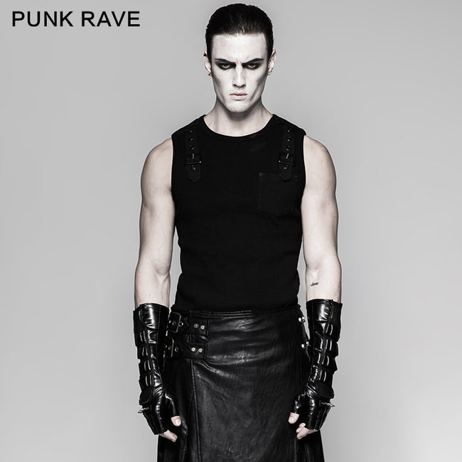 Punk Accessories Men's Delicate Mesh Leather Gloves