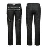 Straight-leg Trousers Men Fasteners Metal Punk Pants