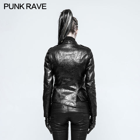 Motorcycle  Slim-fitting Leather Punk Jacket For Women