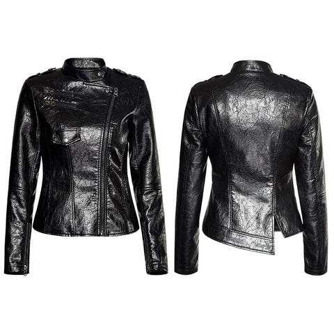 Motorcycle  Slim-fitting Leather Punk Jacket For Women
