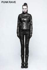 Motorcycle  Slim-fitting Leather Punk Jacket For Women